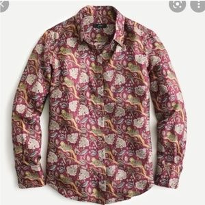 Jcrew Collection silk twill jungle cat top NEW